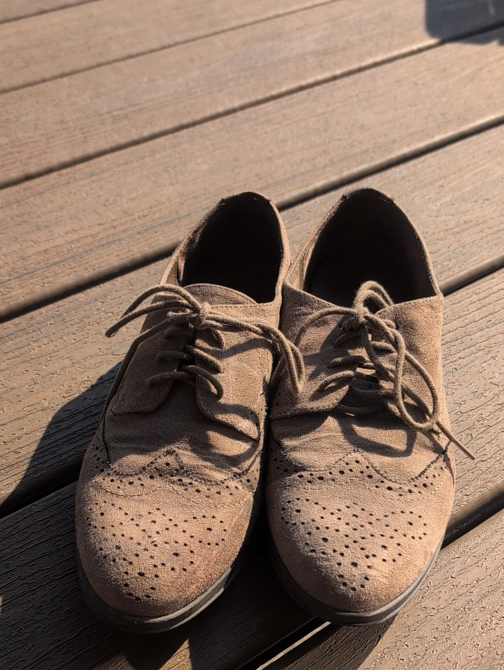 MIA Women's Taupe Suede Wingtip Loafers